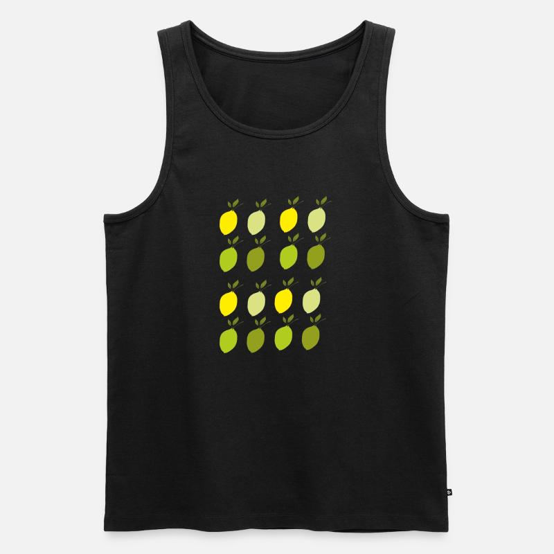 zitronen muster - Männer Premium Bio Tank Top - Schwarz