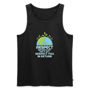 Respect Nature's Gift Planet Environmental Earth D - Men's Premium Organic Tank Top - black - Front - AI Model Male 178 light (178cm)