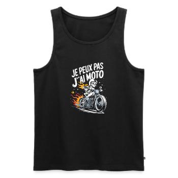 Je peux pas j'ai moto - Débardeur bio Premium Homme - noir - Devant - Michal (187cm)