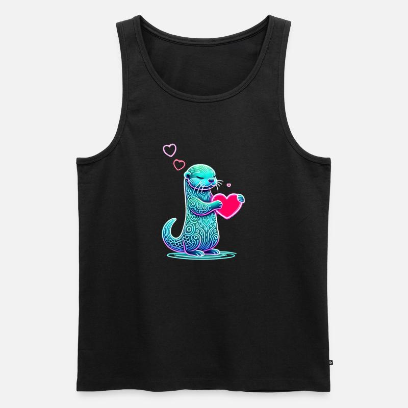 Neon Otter - Männer Premium Bio Tank Top - Schwarz