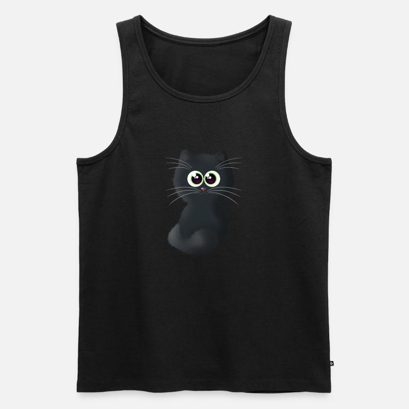 Katze - Männer Premium Bio Tank Top - Schwarz