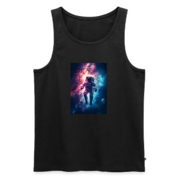 Astronaute 2 - Débardeur bio Premium Homme - noir - Devant - AI Model Male 178 light (178cm)