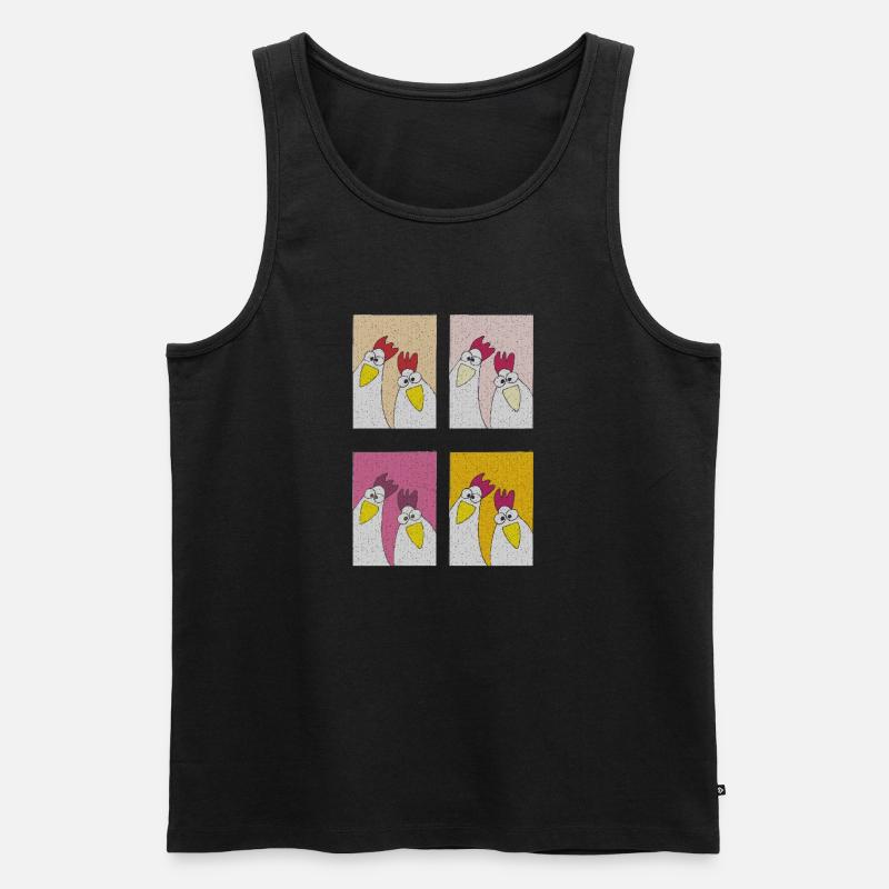 huehner gackern - Männer Premium Bio Tank Top - Schwarz