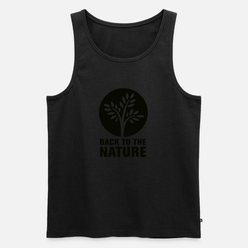 back2nature - Männer Premium Bio Tank Top - Schwarz