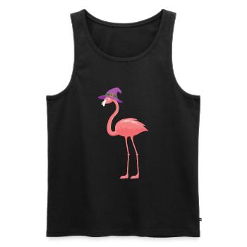Halloween Flamingo Witch - Men's Premium Organic Tank Top - black - Front - AI Model Male 178 light (178cm)