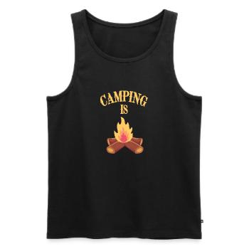 Camping is Awesome - Männer Premium Bio Tank Top - Schwarz - Vorne - Michal (187cm)