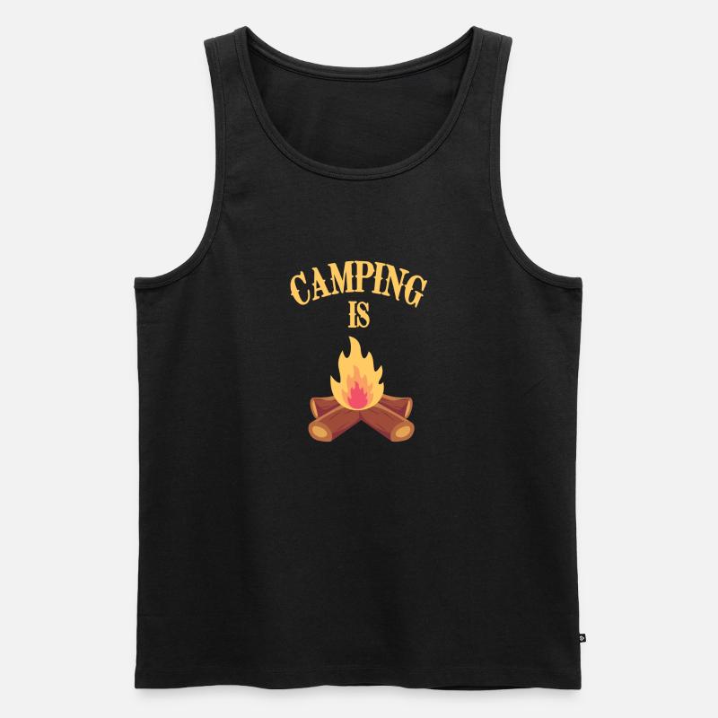 Camping is Awesome - Männer Premium Bio Tank Top - Schwarz