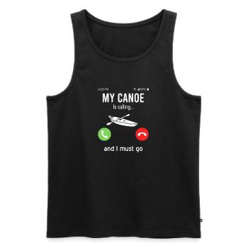 Kanu Kajak Rudern Vintage Adventure Outdoor Sprüch - Männer Premium Bio Tank Top - Schwarz - Vorne - Michal (187cm)