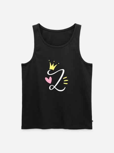 Buchstabe Z Anfangsbuchstabe Krone - Männer Premium Bio Tank Top - Schwarz