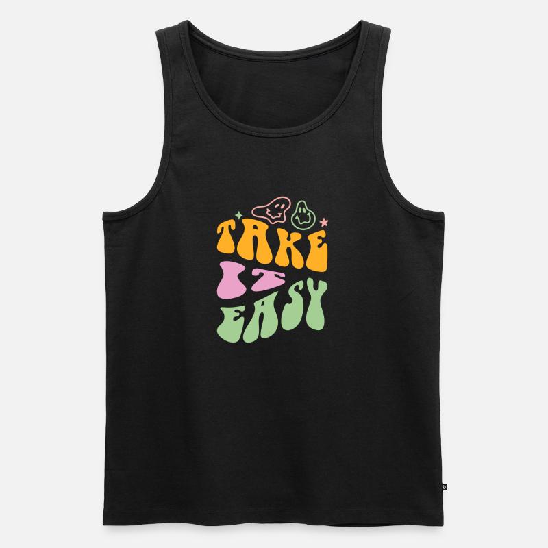 Take it Easy - Männer Premium Bio Tank Top - Schwarz