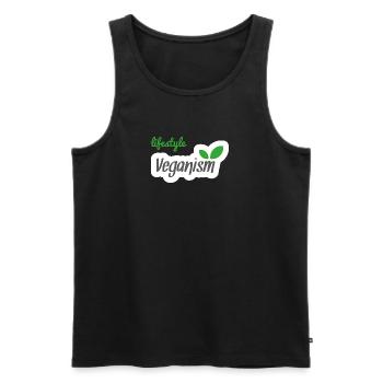 lifestyle veganism vegan veggie Veganer - Männer Premium Bio Tank Top - Schwarz - Vorne - Michal (187cm)