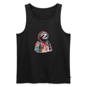 Space Sloth Vintage Drawing - Men's Premium Organic Tank Top - black - Front - Michal (187cm)