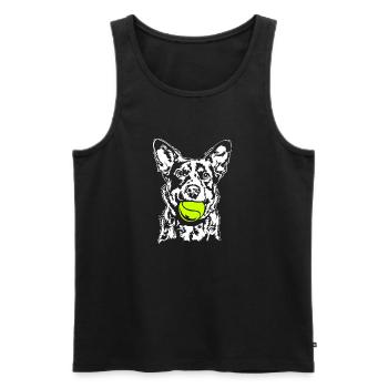 Bovins Chien Balle Balljunkie Chiens Wilsigns - Débardeur bio Premium Homme - noir - Devant - Michal (187cm)
