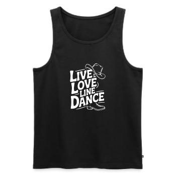Amour en direct Danse en ligne Danse en ligne Danse amusante - Débardeur bio Premium Homme - noir - Devant - Michal (187cm)