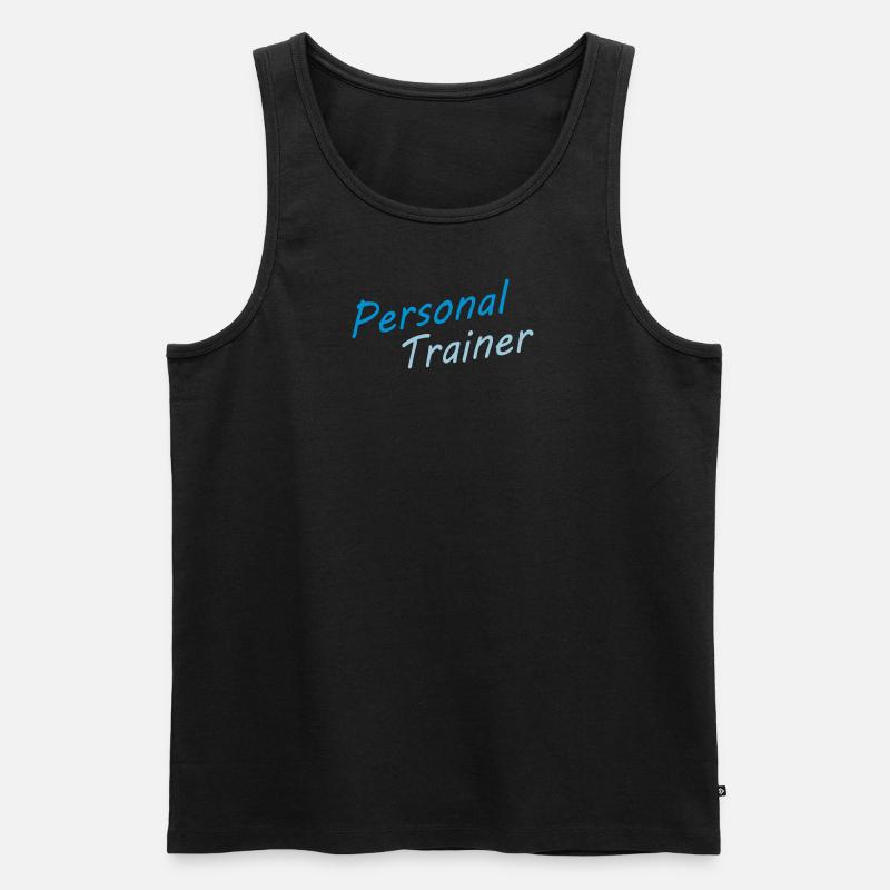 personal trainer blue - Männer Premium Bio Tank Top - Schwarz