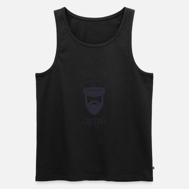 Call me captain - Männer Premium Bio Tank Top - Schwarz