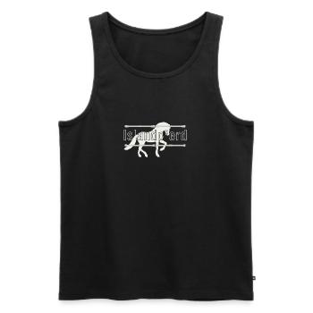 Isis - Poney - Tölt - Cheval islandais - Débardeur bio Premium Homme - noir - Devant - AI Model Male 178 light (178cm)