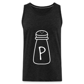 Pfefferstreuer Matching Halloween - Männer Premium Bio Tank Top - Anthrazit - Vorne - Alexander (188cm)