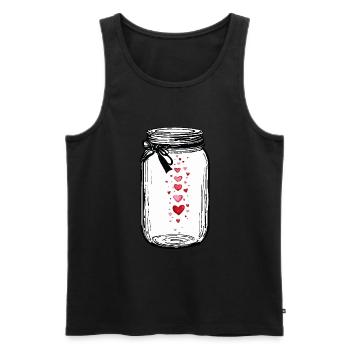 Glass Full of Love Hearts Watercolors - Men's Premium Organic Tank Top - black - Front - Michal (187cm)
