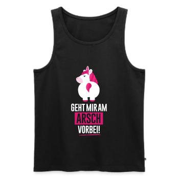 Am Arsch vorbei - Einhorn - Männer Premium Bio Tank Top - Schwarz - Vorne - AI Model Male 178 light (178cm)