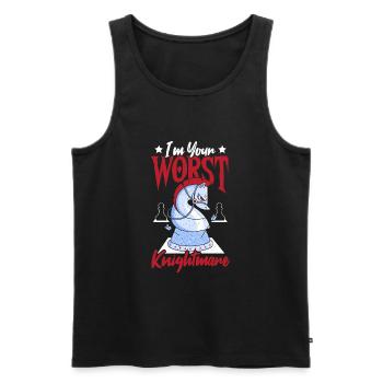 Ich bin dein schlimmster Albtraum, Schachspieler, - Männer Premium Bio Tank Top - Schwarz - Vorne - AI Model Male 178 light (178cm)