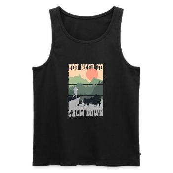 Cute Chick Dig Me Easter Shirt - Men's Premium Organic Tank Top - black - Front - AI Model Male 178 light (178cm)