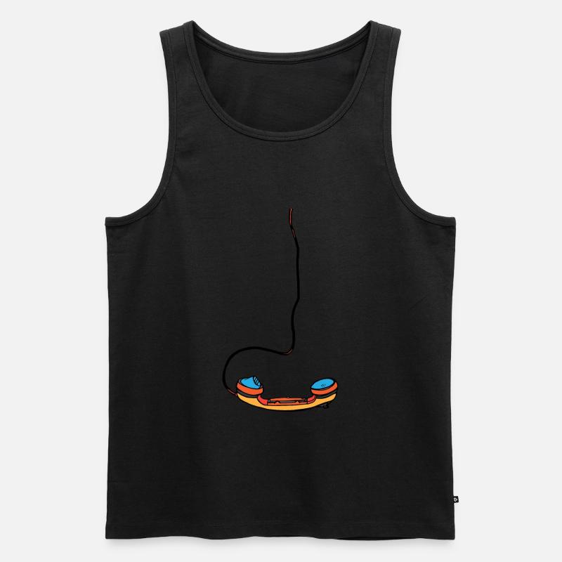 Telefon - Männer Premium Bio Tank Top - Schwarz