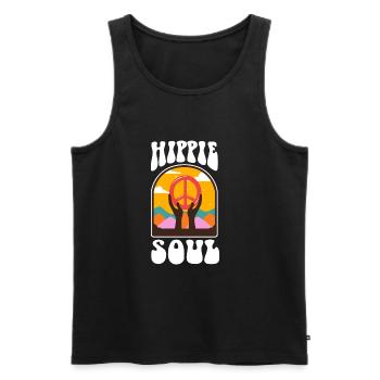 Hippie Soul - Men's Premium Organic Tank Top - black - Front - Michal (187cm)