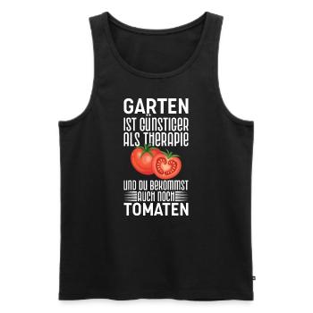 Garten Therapie Tomaten Tomatensorten Gartenfreund - Männer Premium Bio Tank Top - Schwarz - Vorne - AI Model Male 178 light (178cm)