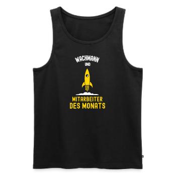 Wachmann Mitarbeiter des Monats Sicherheitsdienst - Männer Premium Bio Tank Top - Schwarz - Vorne - Michal (187cm)