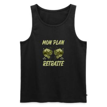 mon plan retraite - Débardeur bio Premium Homme - noir - Devant - AI Model Male 178 light (178cm)