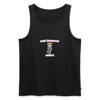 Mein Therapeut schnurrt – Lustiges Katzenmotiv - Männer Premium Bio Tank Top - Schwarz - Vorne - Michal (187cm)