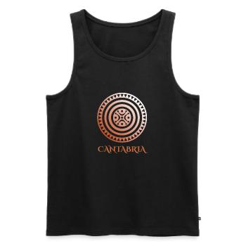 ESTELA CANTABRA BRONZE M2 - Männer Premium Bio Tank Top - Schwarz - Vorne - AI Model Male 178 light (178cm)