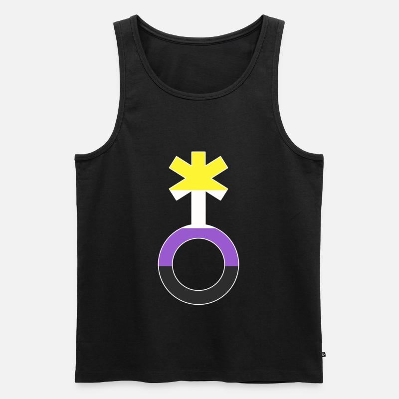 Nonbinary Gender Neutral Symbol Nonbinary - Men's Premium Organic Tank Top - black