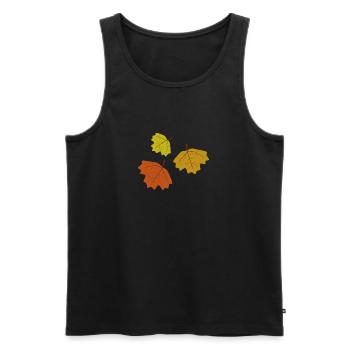 fall leaves - Men's Premium Organic Tank Top - black - Front - AI Model Male 178 light (178cm)