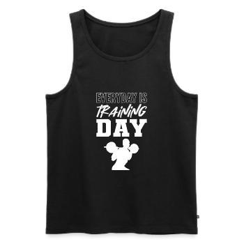 Fitness - Men's Premium Organic Tank Top - black - Front - Michal (187cm)