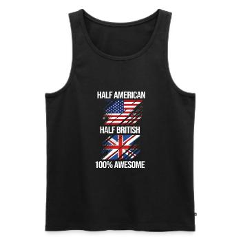 England English - Men's Premium Organic Tank Top - black - Front - Michal (187cm)