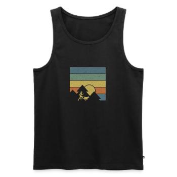 Canicross Geländelauf mit Hund Canicross Läuferin - Männer Premium Bio Tank Top - Schwarz - Vorne - AI Model Male 178 light (178cm)