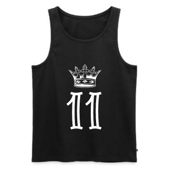11 Zahl Krone - Männer Premium Bio Tank Top - Schwarz - Vorne - Michal (187cm)