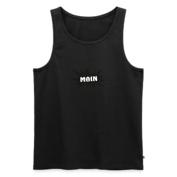 Moin mit Anker Sylt Nordsee Hamburg Bremen - Männer Premium Bio Tank Top - Schwarz - Vorne - Michal (187cm)