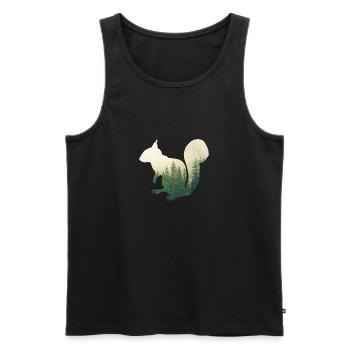 Eichhoernchen - Wald Doppelbelichtungs-Effekt - Männer Premium Bio Tank Top - Schwarz - Vorne - AI Model Male 178 light (178cm)