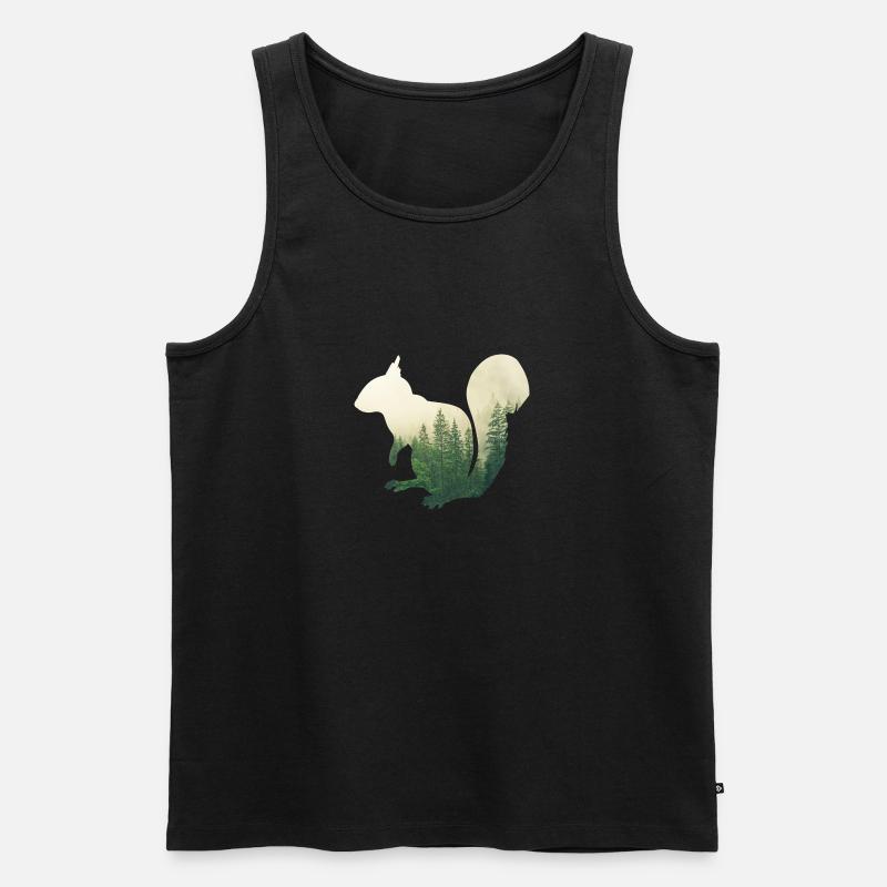 Eichhoernchen - Wald Doppelbelichtungs-Effekt - Männer Premium Bio Tank Top - undefined