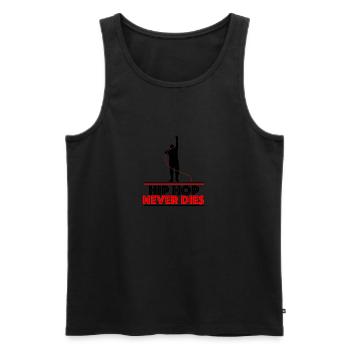 Hip Hop Never Cecis Rappeur micro gagnant - Débardeur bio Premium Homme - noir - Devant - AI Model Male 178 light (178cm)