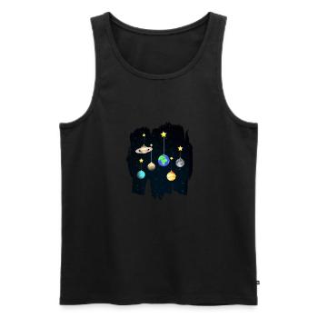 Weihnachtskugel Stern Planeten Himmel - Männer Premium Bio Tank Top - Schwarz - Vorne - Michal (187cm)