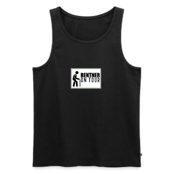 Panneau d’avertissement pour les aînés actifs - Débardeur bio Premium Homme - noir - Devant - AI Model Male 178 light (178cm)