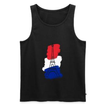 Eiffel Tower - Men's Premium Organic Tank Top - black - Front - AI Model Male 178 light (178cm)