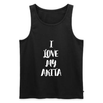 I love my Akita (white) - Men's Premium Organic Tank Top - black - Front - Michal (187cm)