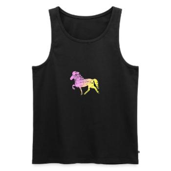 Icelandic Horse : Cheval de cheval de l’Islande Pony Merch - Débardeur bio Premium Homme - noir - Devant - Michal (187cm)