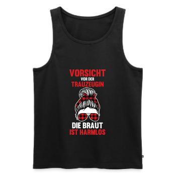 Trauzeugin - Männer Premium Bio Tank Top - Schwarz - Vorne - Michal (187cm)