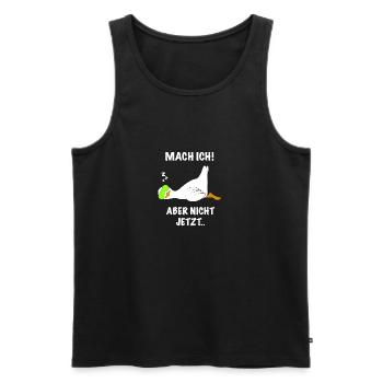 Ente lustig faul Spruch - Männer Premium Bio Tank Top - Schwarz - Vorne - Michal (187cm)